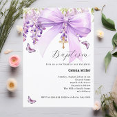 Invitation Lavande arc floral fille Baptême