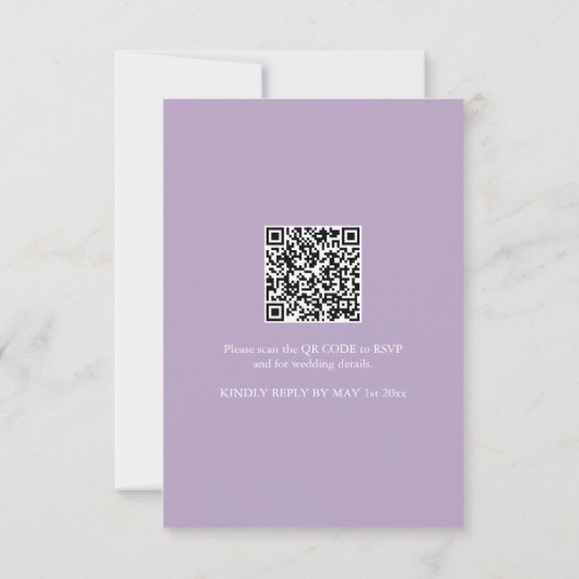 Invitation Lavande avec code QR (Dos)