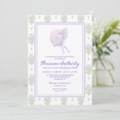 Invitation Lavande baby shower avec Bonnet (Debout devant)