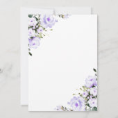 Invitation Lavande Baptême Floral Christening Gold Frame (Dos)