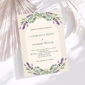 Invitation Lavande beige fleurie mariage de luxe
