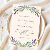 Invitation Lavande beige vert violet luxe mariage