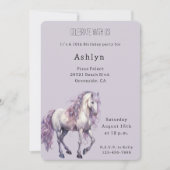 Invitation Lavande Blanc Floral Cheval Cowgirl Anniversaire (Devant)