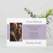 Invitation Lavande Blanc Photo Mariage Célébration après-céré (Debout devant)