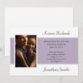 Invitation Lavande Blanc Photo Mariage Célébration après-céré (Devant / Derrière)