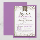 Invitation Lavande, blanc & Taupe Fête des mariées moderne (Devant / Derrière)