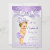 Invitation Lavande blanche Lilac Princesse Baby shower Blonde (Devant)