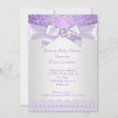 Invitation Lavande blanche Lilac Princesse Baby shower Blonde (Dos)