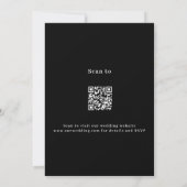 Invitation Lavande blanche noire fleurie QR RSVP mariage de l (Dos)