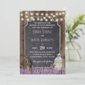 Invitation Lavande blanche rustique Mariage floral (Debout devant)