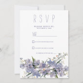 Invitation Lavande bleu menthe fleur sauvage RSVP (Devant)