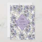 Invitation Lavande bleu menthe fleur sauvage RSVP (Dos)