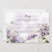 Invitation Lavande Boho Rustique Mariage Floral Violet (Devant)