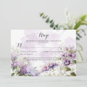 Invitation Lavande Boho Rustique Mariage Floral Violet (Debout devant)