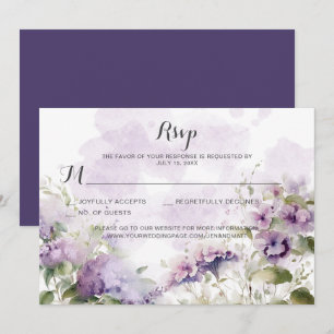 Invitation Lavande Boho Rustique Mariage Floral Violet