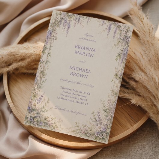Invitation Lavande Botanique Vintage