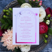 Invitation Lavande céleste Mariage de lune de soleil rose