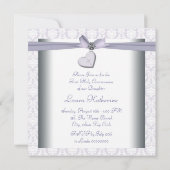 Invitation Lavande Damassé Croix de Filles Violet Première Co (Dos)