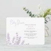 Invitation Lavande dans le Baby shower en fleur Horizontal (Debout devant)