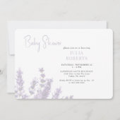 Invitation Lavande dans le Baby shower en fleur Horizontal (Devant)