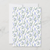 Invitation Lavande d'aquarelle et Motif d'eucalyptus (Dos)