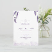 Invitation Lavande d'aquarelle romantique Mariage floral Invi (Debout devant)