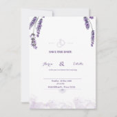 Invitation Lavande d'aquarelle romantique Mariage floral Invi (Devant)