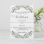 Invitation Lavande de bois de verdure code QR luxe mariage (Debout devant)
