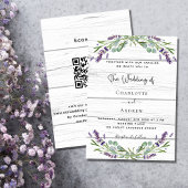 Invitation Lavande de bois de verdure code QR luxe mariage