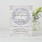 Invitation Lavande de bois rustique Fête des mariées de couro (Debout devant)