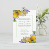 Invitation Lavande de citron et boho moderne rustique et mint (Debout devant)