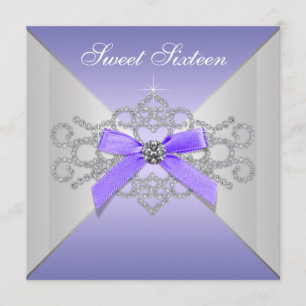 Invitation Lavande de diamants mauve Sweet 16 Anniversaire