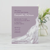 Invitation Lavande de Fête de la mariée : robe de mariée (Debout devant)