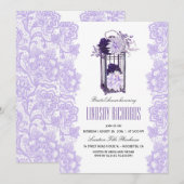 Invitation Lavande de fleurs violettes Fête des mariées lante (Devant / Derrière)