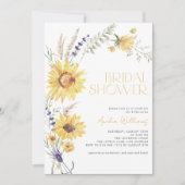 Invitation Lavande de tournesol rustique Fête des mariées flo (Devant)