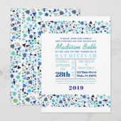 Invitation Lavande d'invitation du Bat mitzvah de la barre ST (Devant / Derrière)