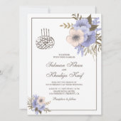 Invitation Lavande douce Floral musulman Mariage musulman mus (Devant)