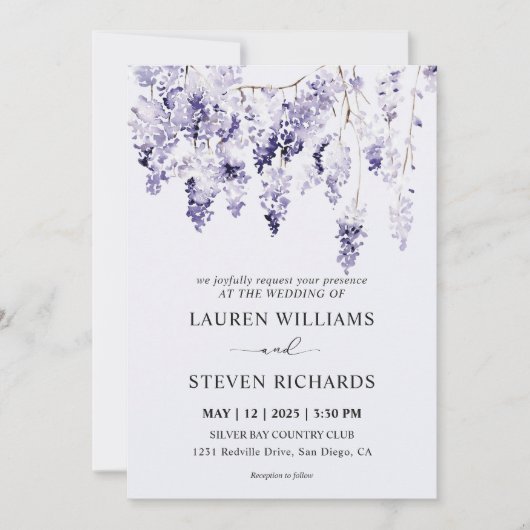 Invitation Lavande douce personnalisée Lavande violet Mariage (Devant)