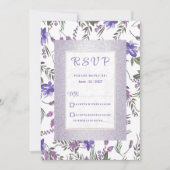 Invitation Lavande douce rose violet vert floral RSVP (Devant)