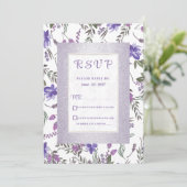 Invitation Lavande douce rose violet vert floral RSVP (Debout devant)