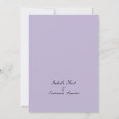 Invitation Lavande Dusty violet Mariage de cadre or Floral (Dos)
