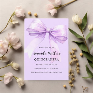 Invitation Lavande élégante Quinceanera