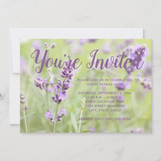 Invitation Lavande en fleurs (Devant)