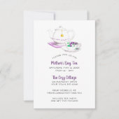 Invitation Lavande En vichy fête des mères Tea Party (Devant)