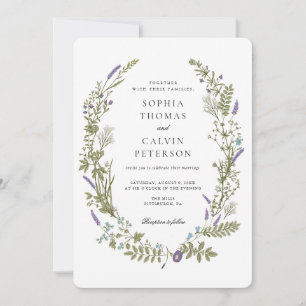 Invitation Lavande et bébé Fleur sauvage de respiration Maria