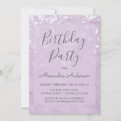 Invitation Lavande et blanc n'importe quel âge fête d'anniver (Devant)