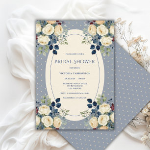 Invitation Lavande et Crème Floral Élégant à pois Mariage