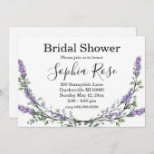 Invitation Lavande et Eucalyptus (Devant / Derrière)