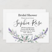 Invitation Lavande et Eucalyptus (Devant / Derrière)