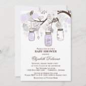 Invitation Lavande et Gris Mason Jarres Baby shower Invitatio (Devant)